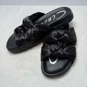 Circus by Sam Edelman Black Satin Knotted Sandals